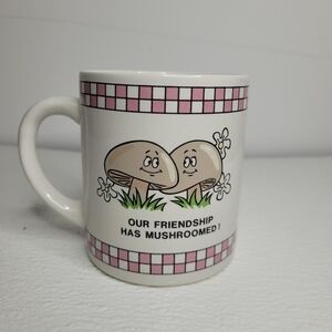 Mushroom Friendship Mug - White and Pink